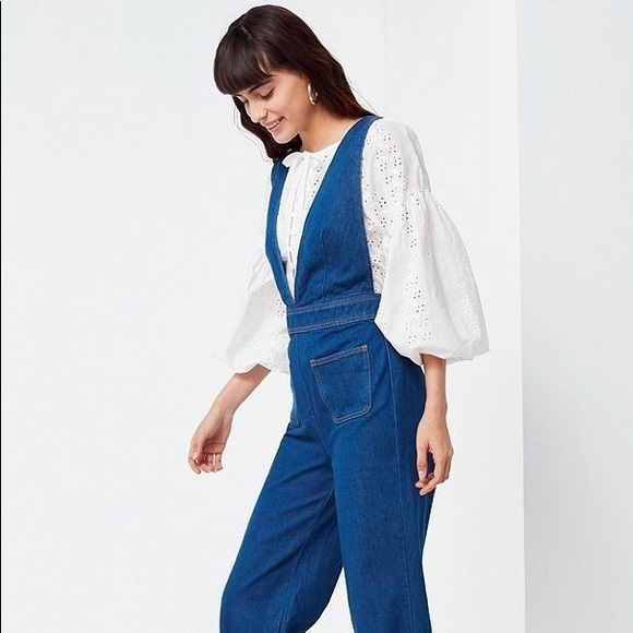 urban outfitters denim jumpsuit